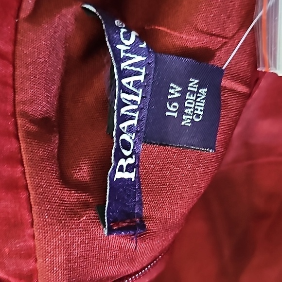 Roaman's Brick Red Short Sleeve Dress with Sheer Gauze Accents NWT - Picture 11 of 12